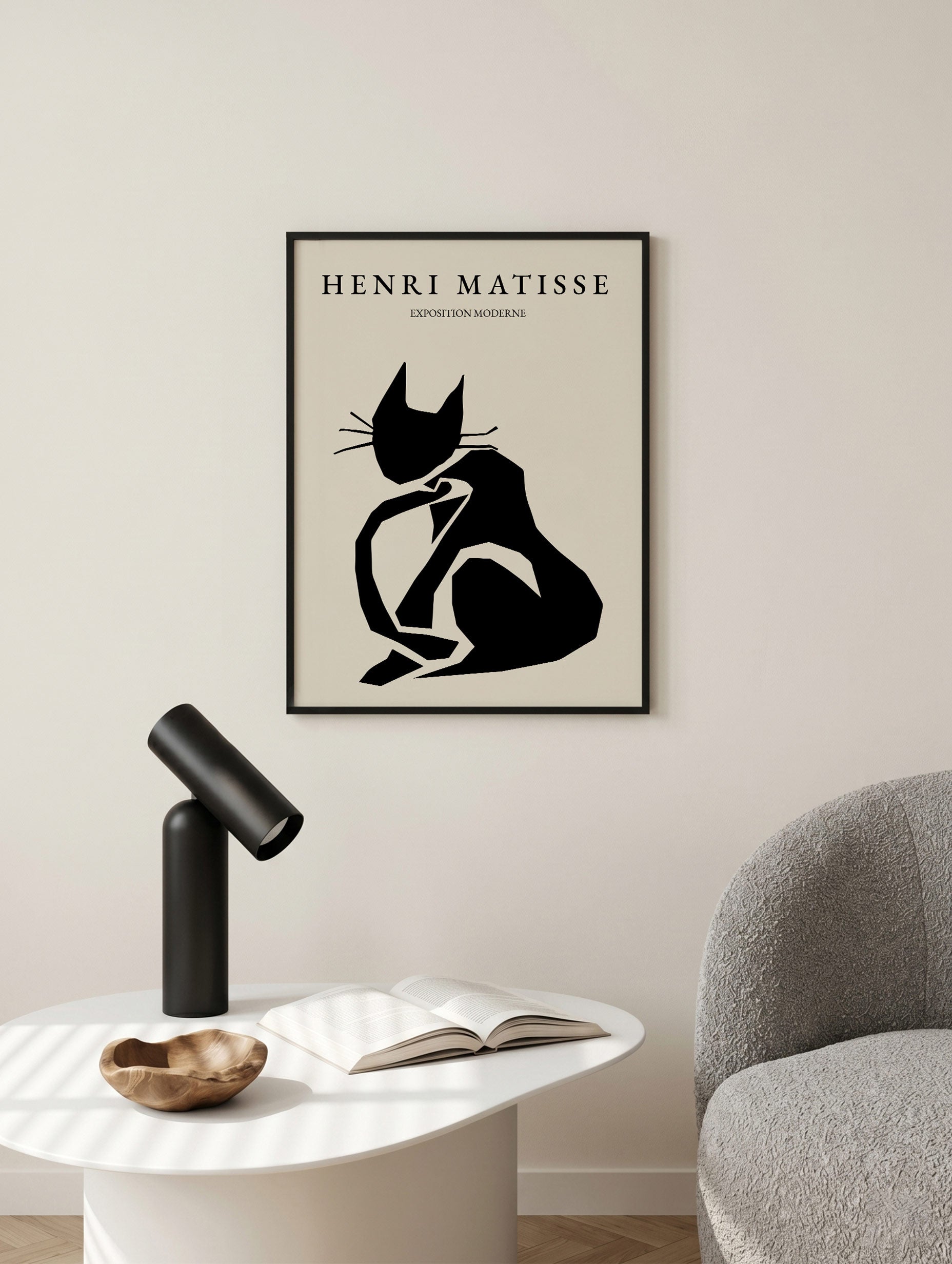 Matisse Black Cat Poster Mockup