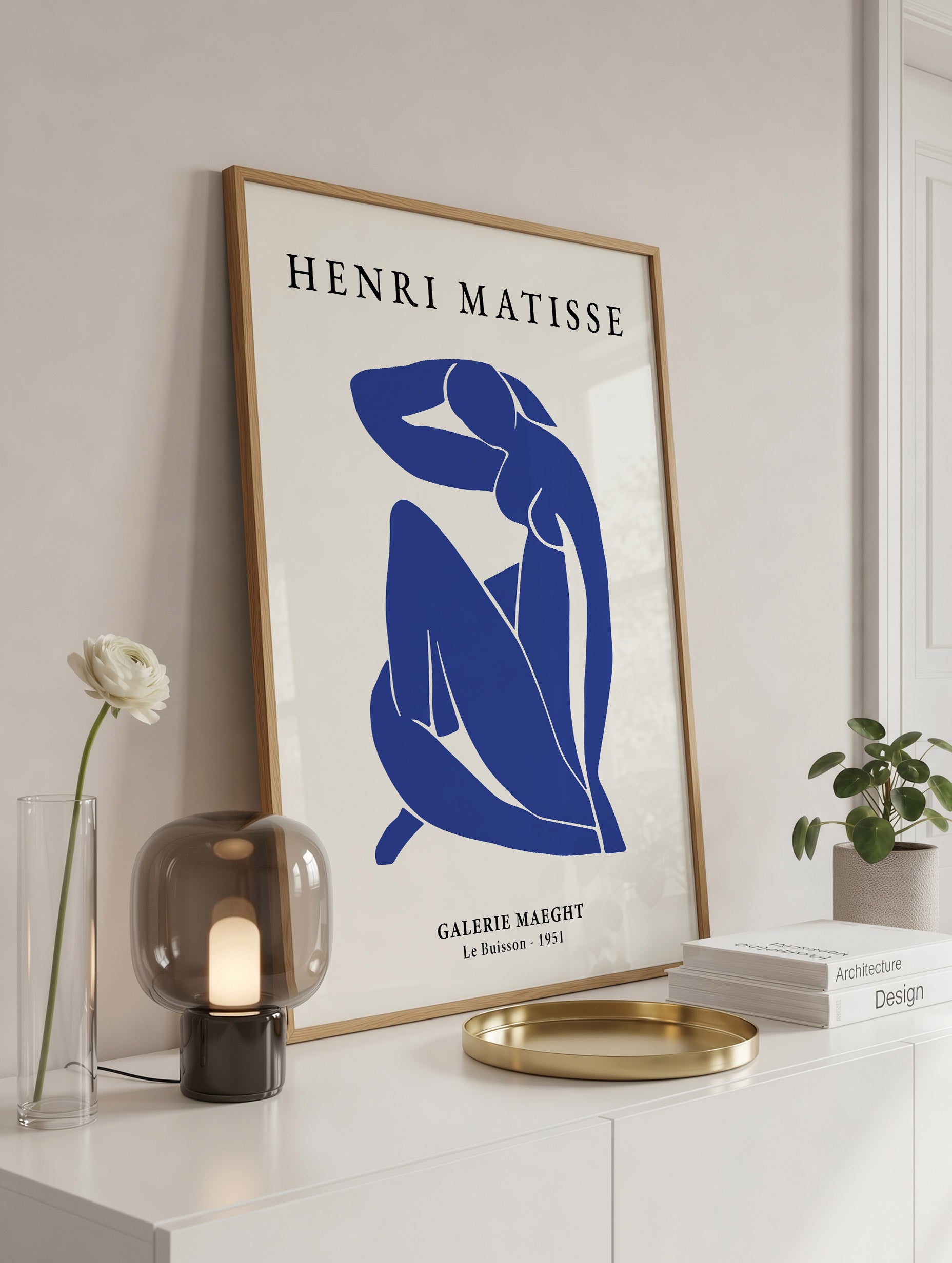 Matisse Blue Silhouette Figure Poster Mockup