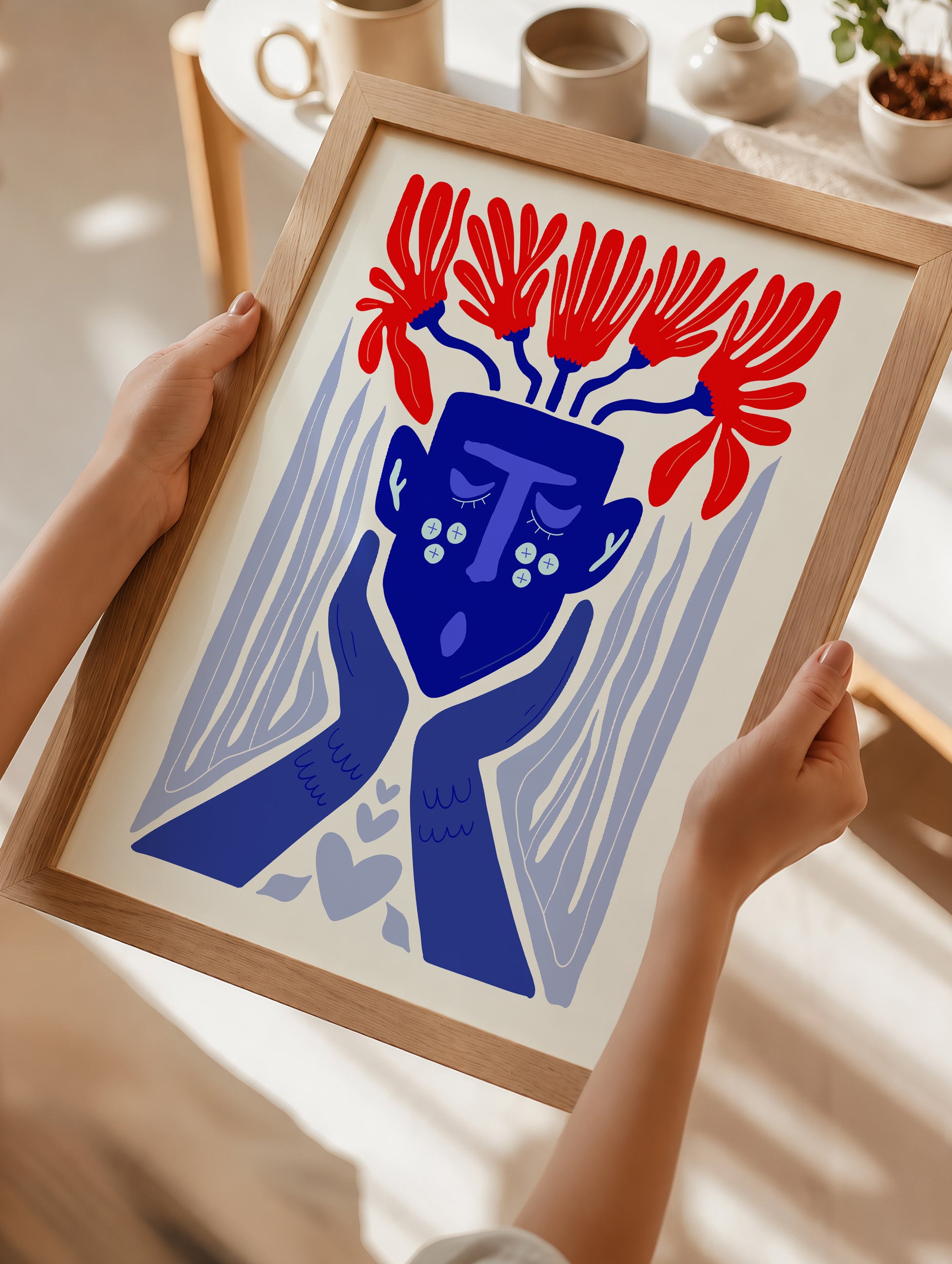 Blooming Mind Abstract Floral Poster Mockup