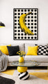 Banana on Dot Grid Fruit Artwork Mockup