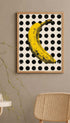Banana on Dot Grid Fruit Artwork Mockup