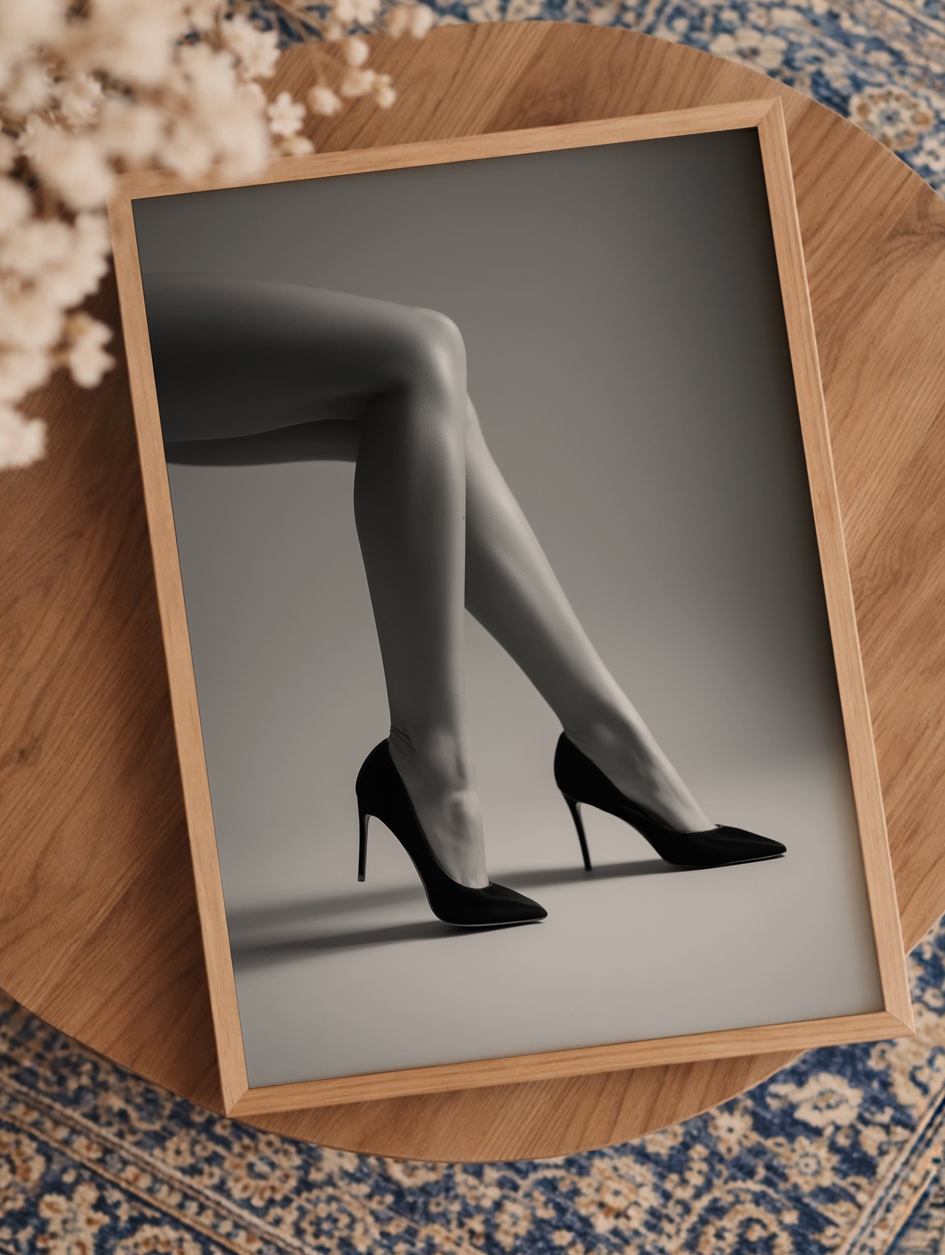 Beauty in Heels Black and White Poster Mockup