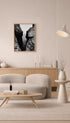 Between the Rocks Black and White Ocean Wall Art Mockup