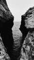 Between the Rocks Black and White Ocean Wall Art