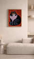 Bold Textured Cat Animal Art Print Mockup