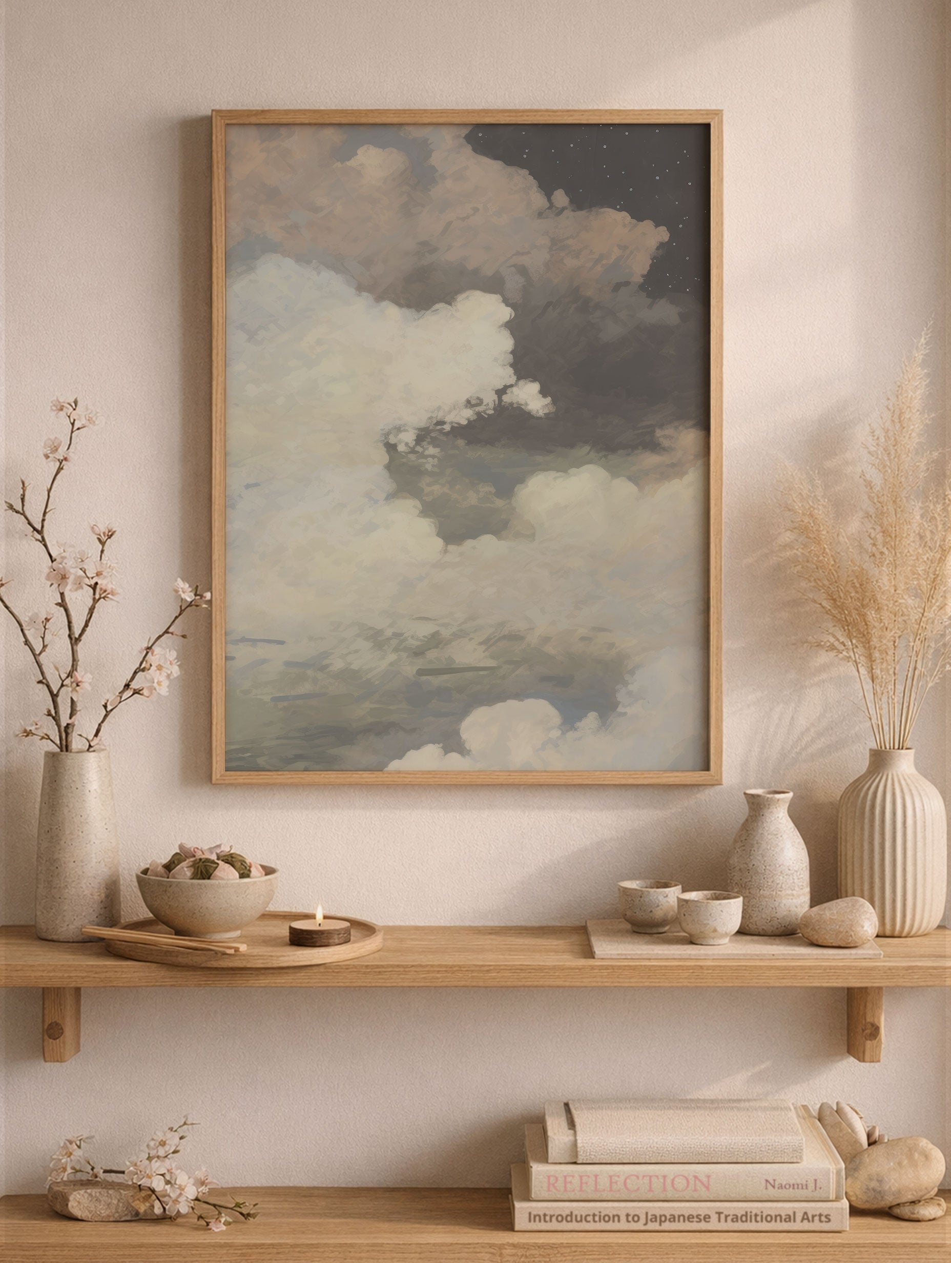 Cloudy Sky Abstract Art Print Mockup