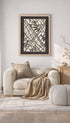 Katagami Textile Stencil with Stylized Diagonal Bamboo Design Poster Mockup