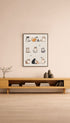 Cozy Cats Illustration Poster Mockup