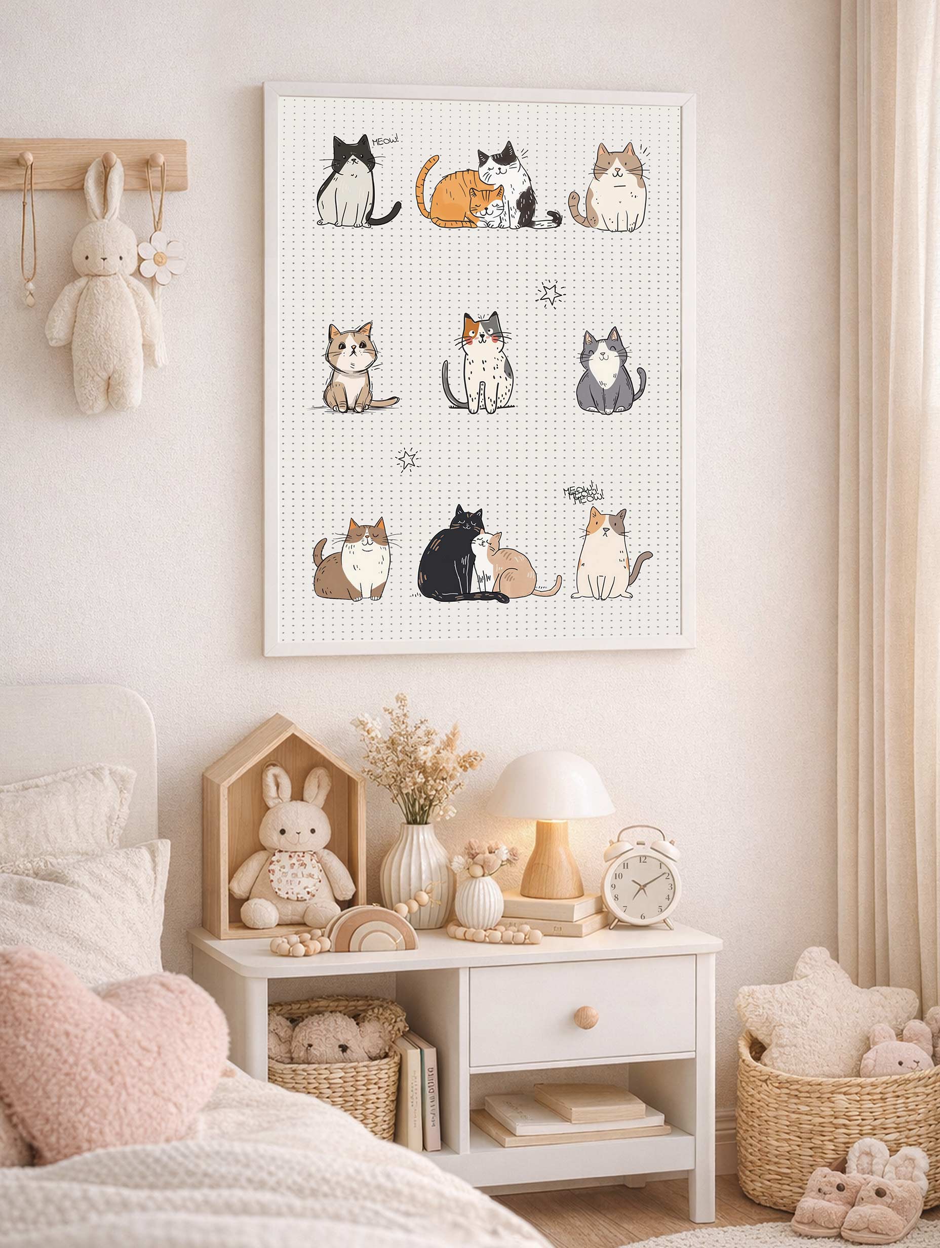 Cozy Cats Illustration Mockup