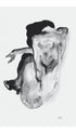 Crouching Nude in Shoes and Black Stockings, Back View - Egon Schiele