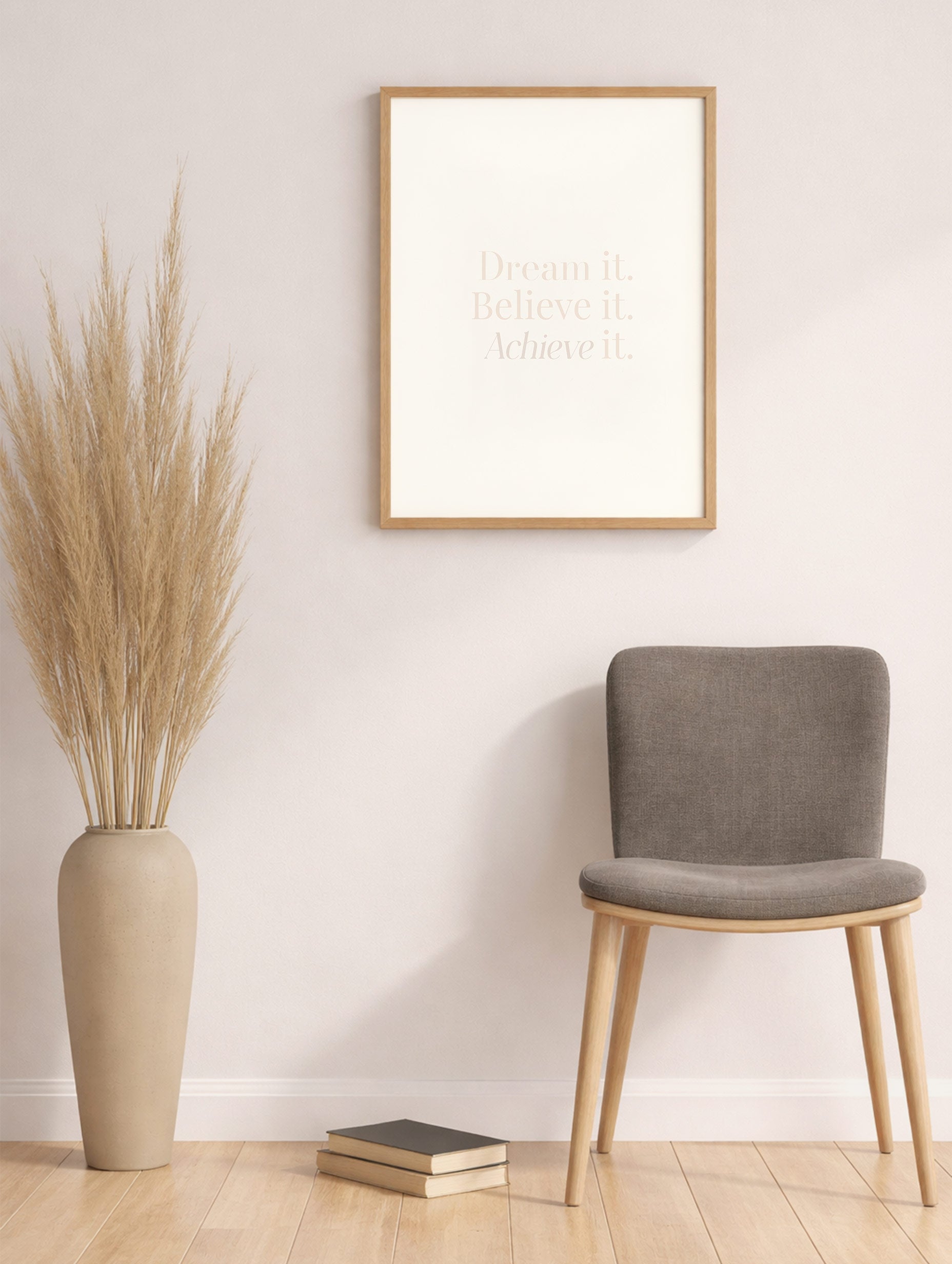 Dream. Believe. Achieve. Minimalist Motivational Poster Mockup