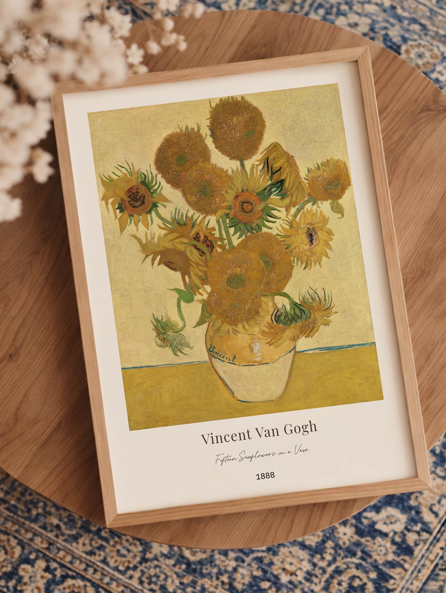 Fifteen Sunflowers in a Vase - Van Gogh Art Print Mockup