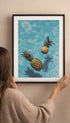 Floating Pineapples Fruit Artwork Mockup