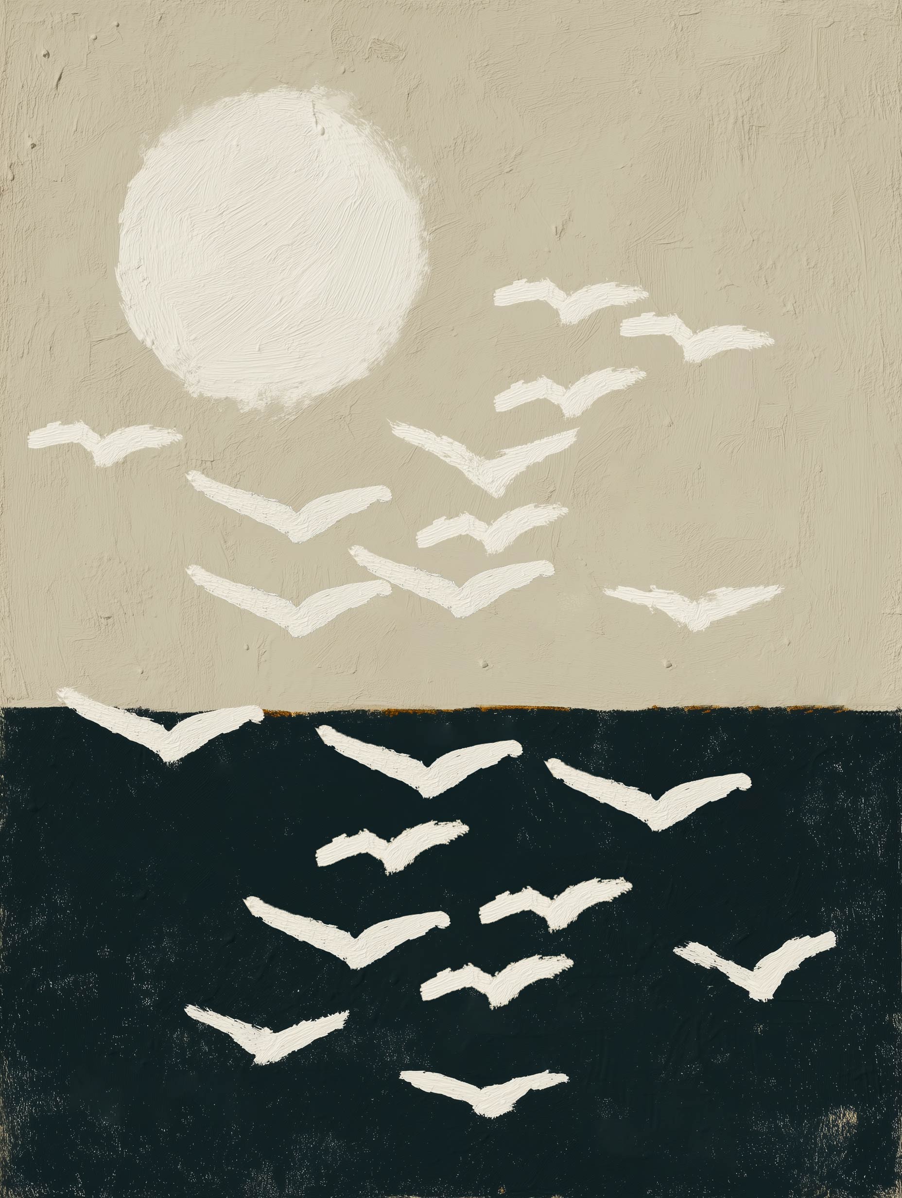 Flying Birds Painting Animal Art Print