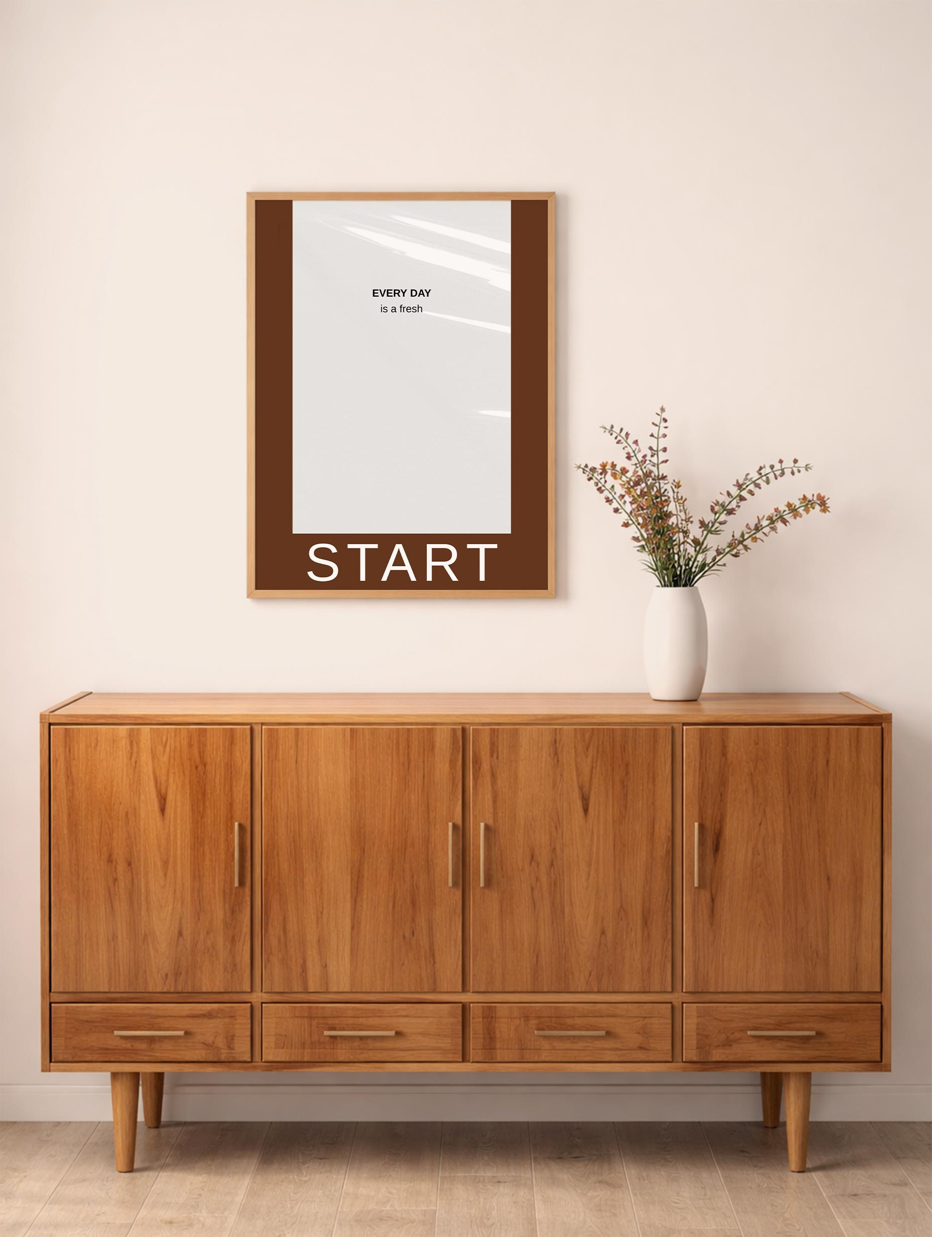 Fresh Start Minimalist Motivational Poster Mockup