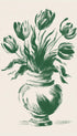 Green Tulips Vase Flower Art Print