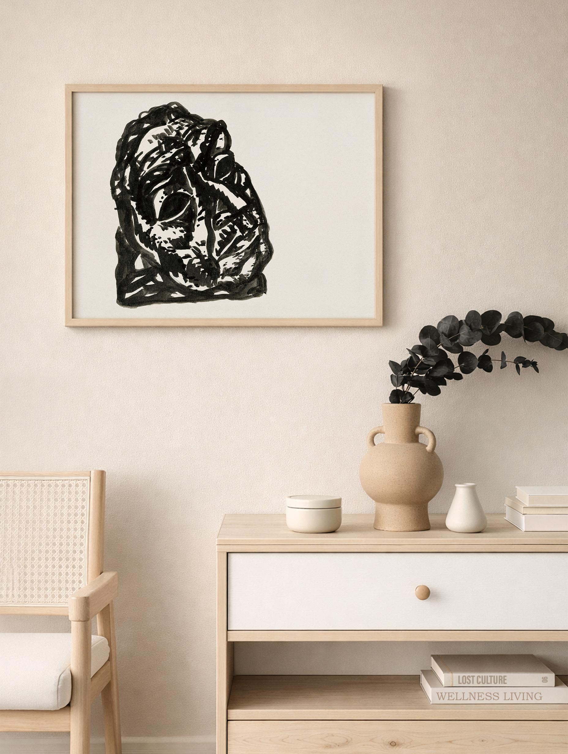 Head of a Man Looking Upwards to the Right Leo Gestel Art Print Mockup