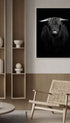 Highland Cow Black and White Poster Mockup