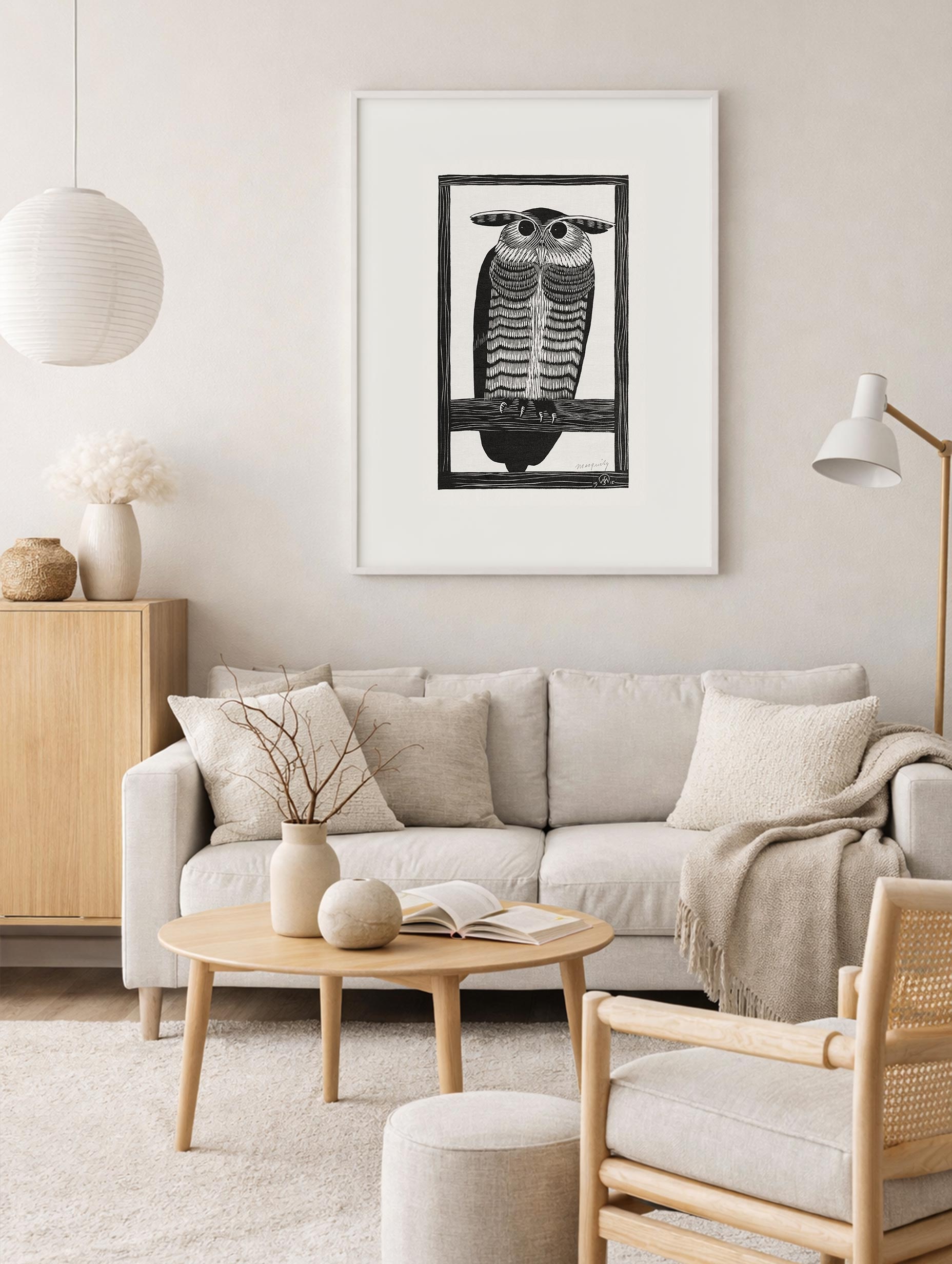 Horned Owl Samuel Jessurun de Mesquita Art Print Mockup