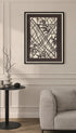 Katagami Textile Stencil with Stylized Diagonal Bamboo Design Poster Mockup