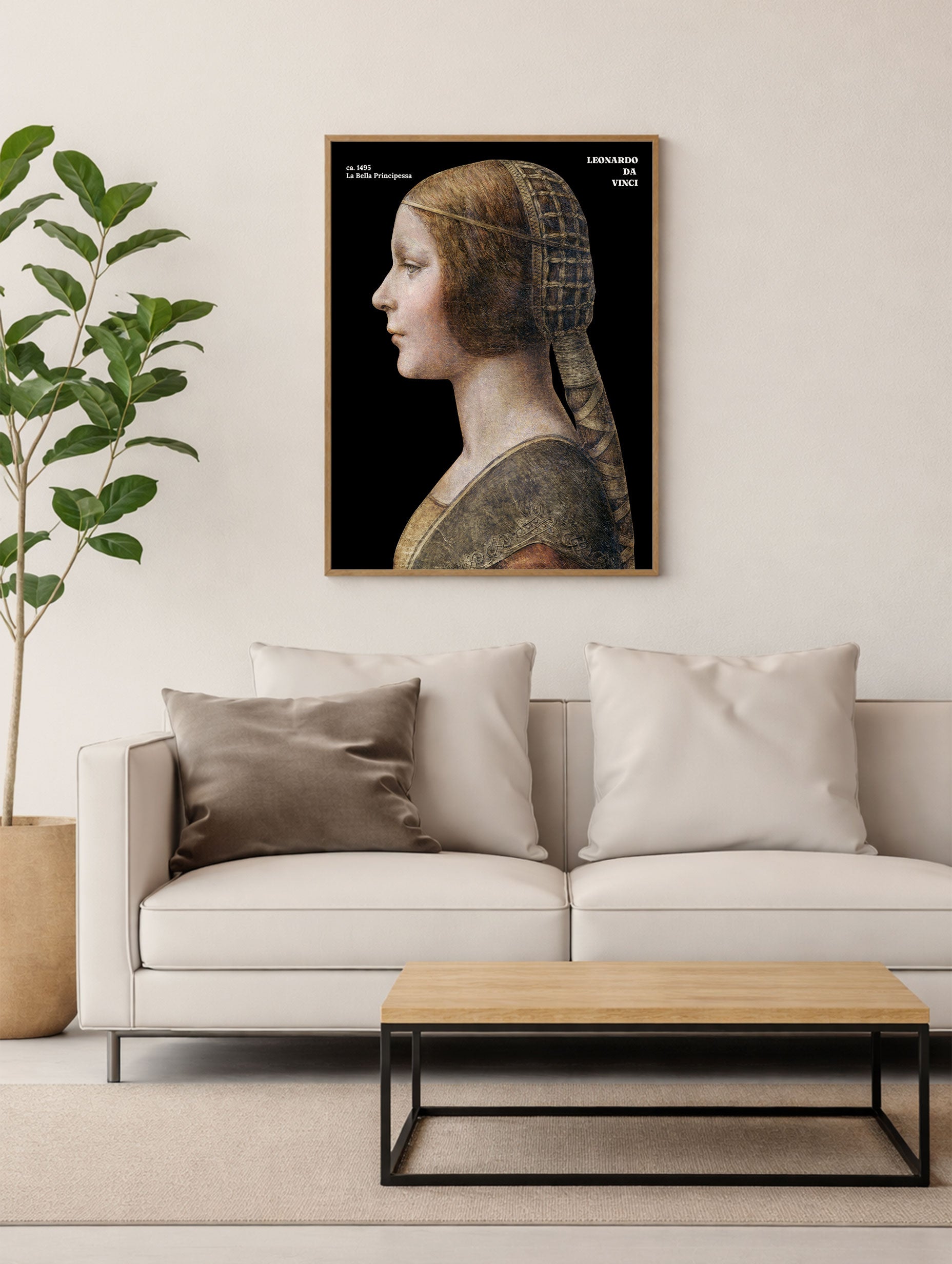 La Bella Principessa Leonardo Da Vinci Art Print Mockup