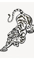 Minimalist Tiger Japanese Art Print