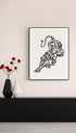 Minimalist Tiger Japanese Art Print Mockup