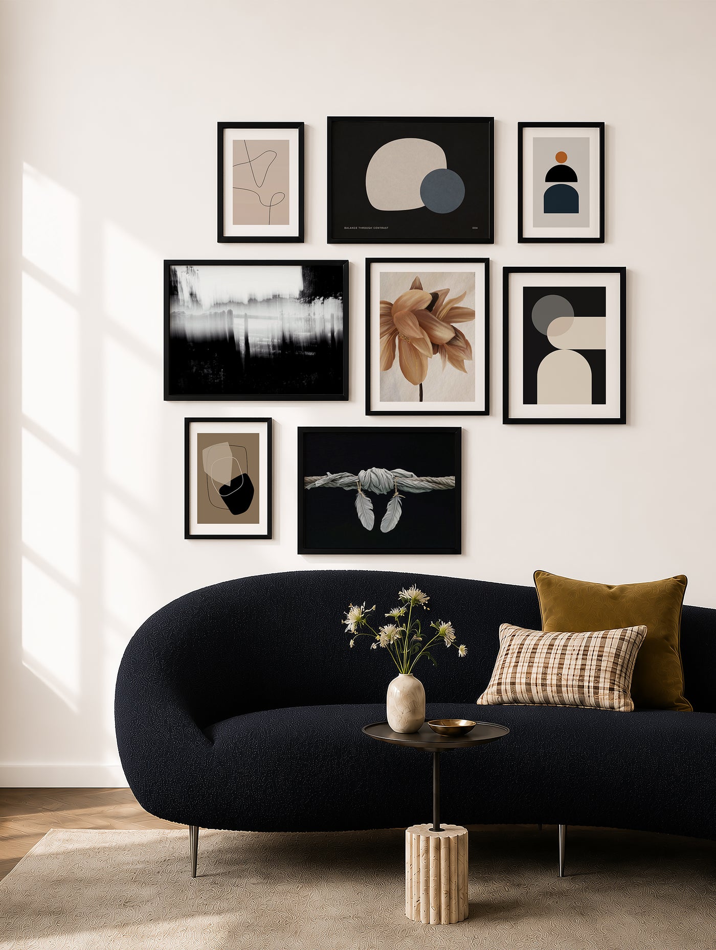 Modern Contrast gallery wall