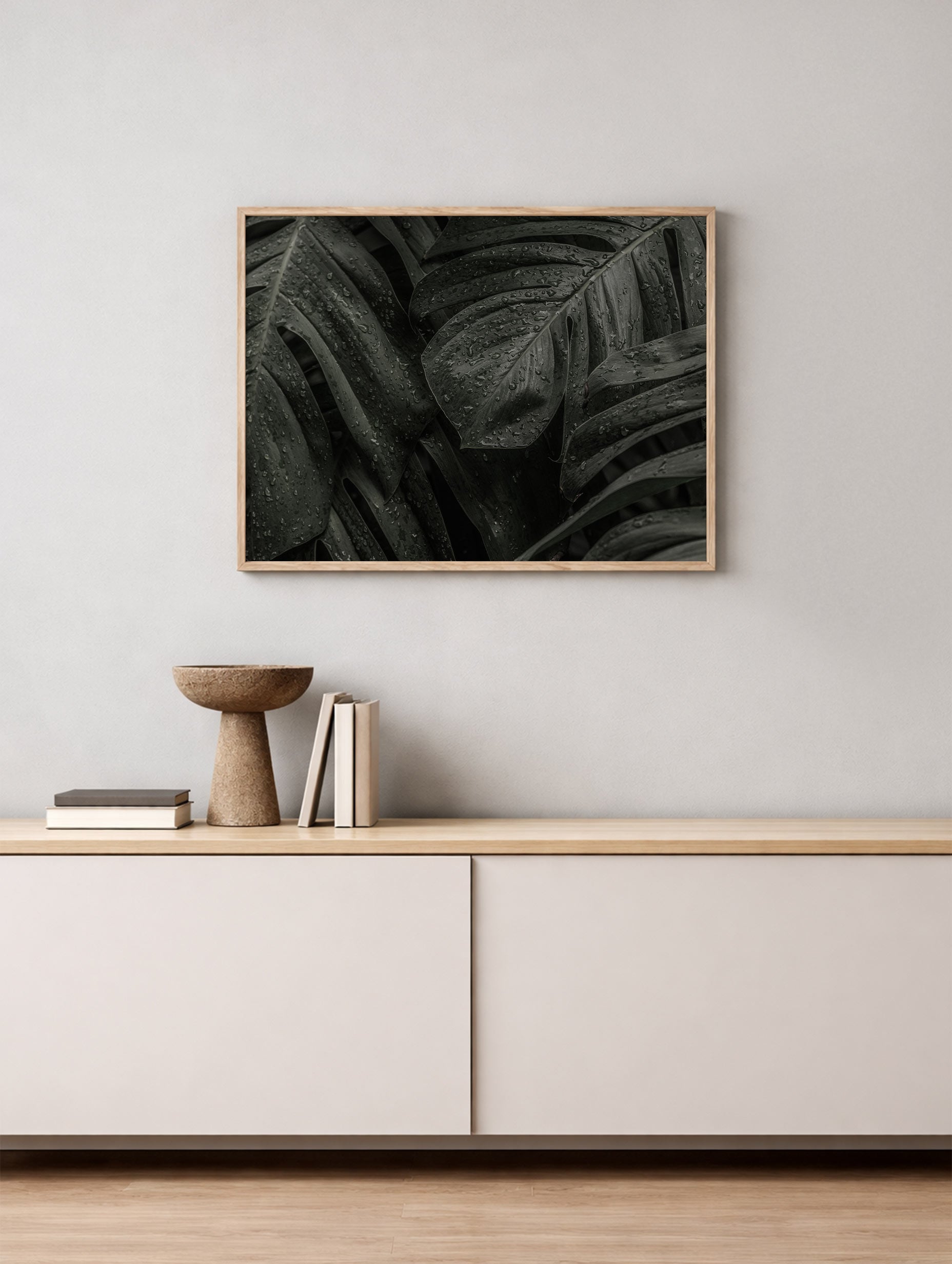 Monstera Deliciosa Plant Leaves Botanical Poster Mockup