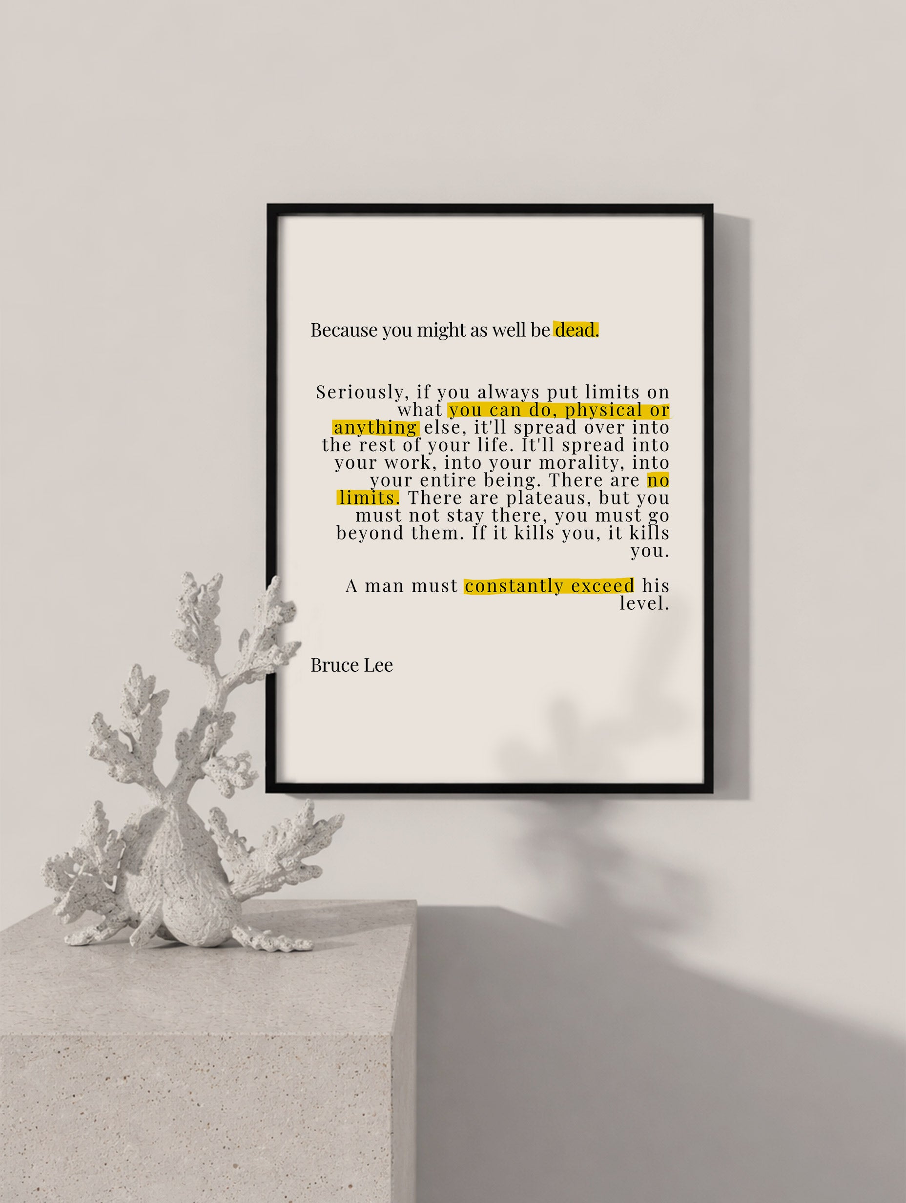 No Limits Bruce Lee Quote Poster Mockup