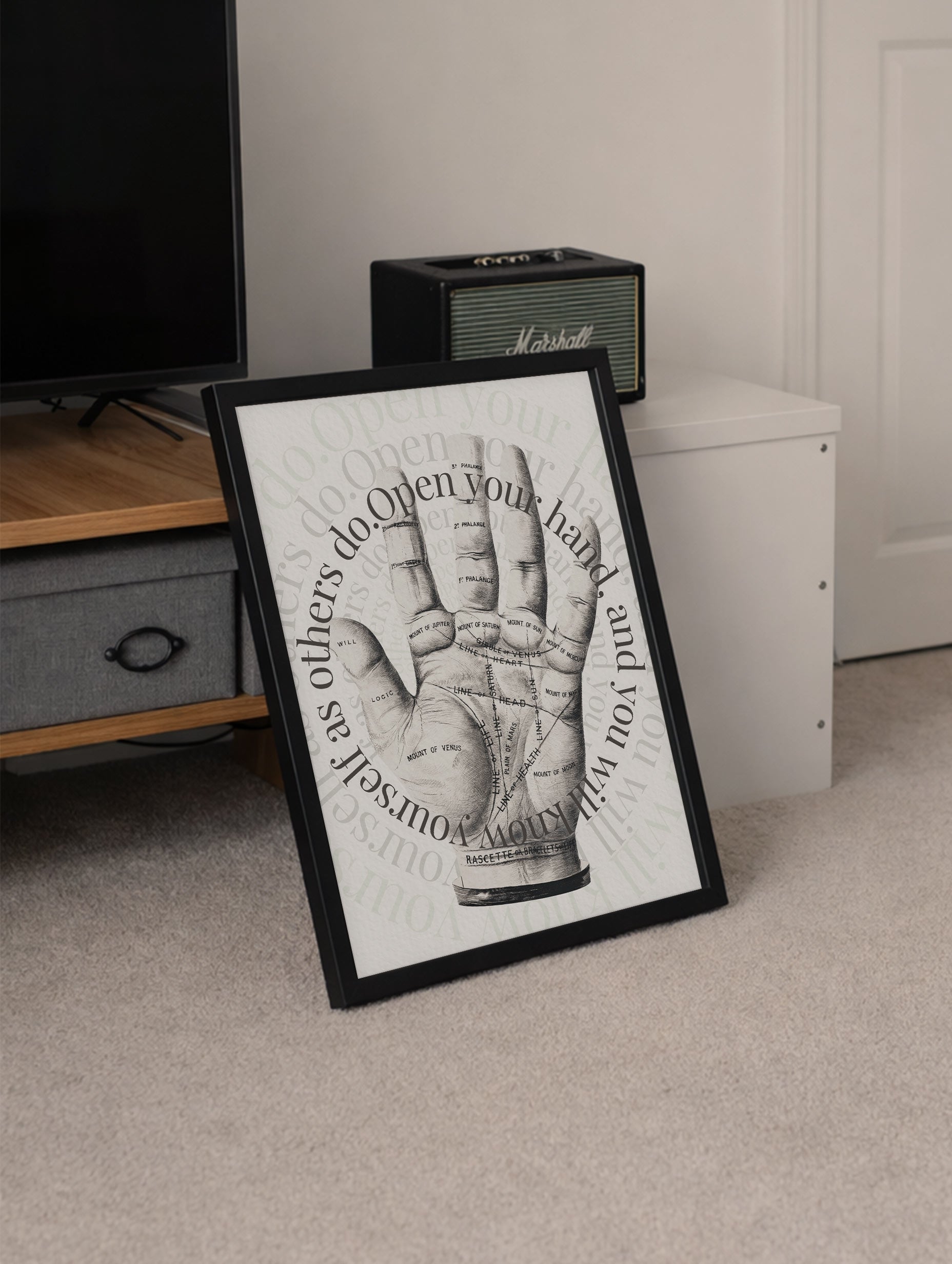 Open Your Hand, Palm Reading Spiritual Poster Mockup