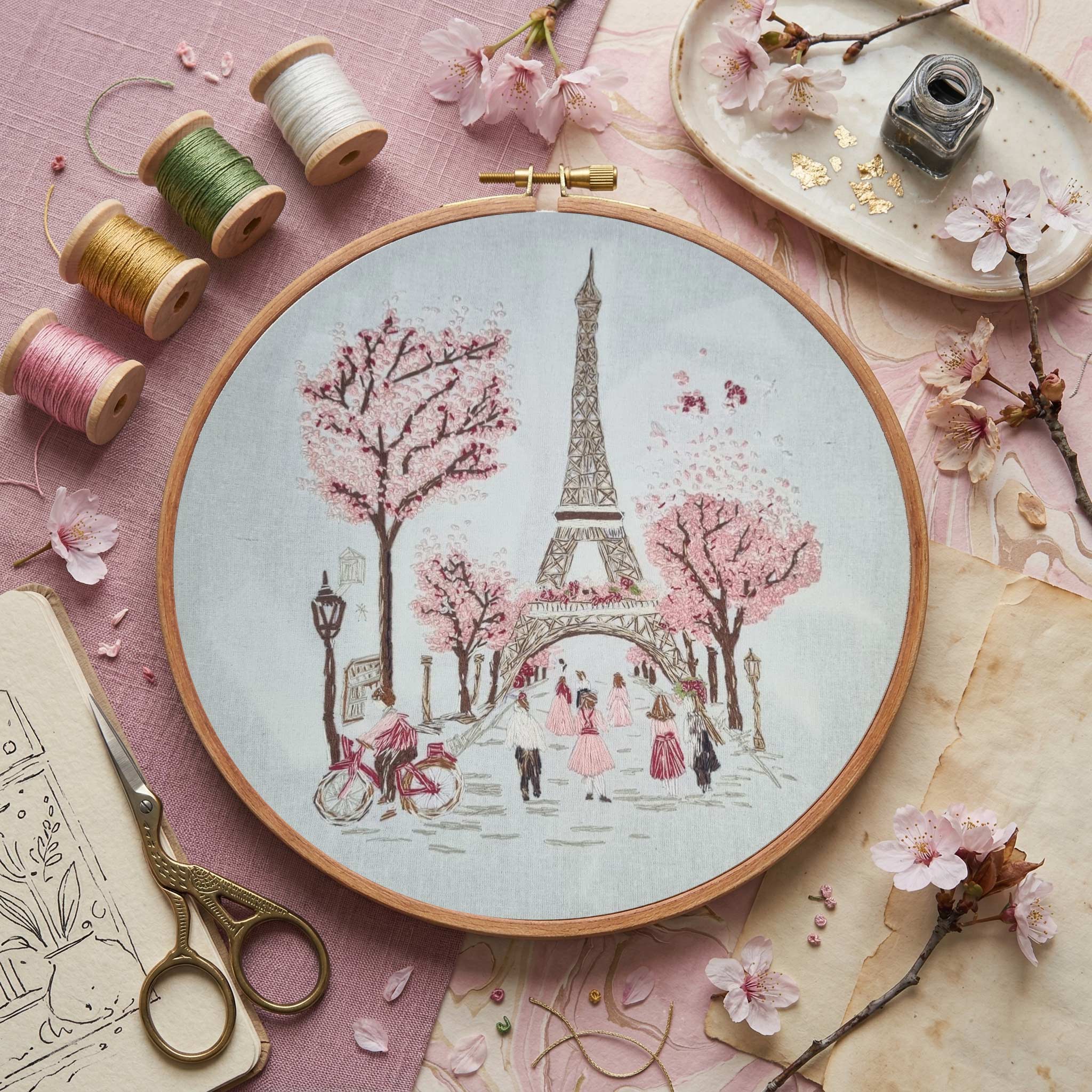 Parisblommor broderidesign