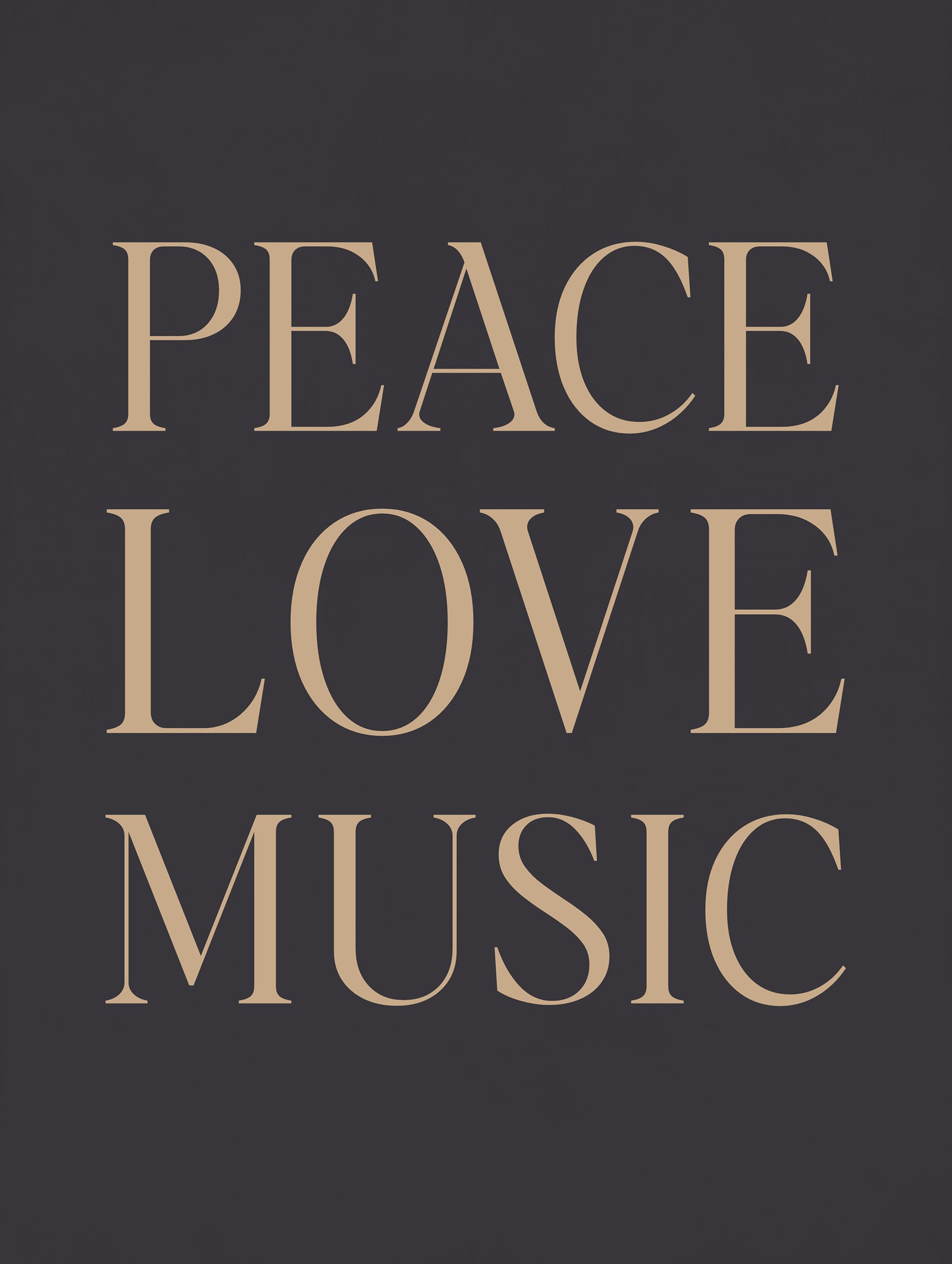 Peace Love Music Typography Poster