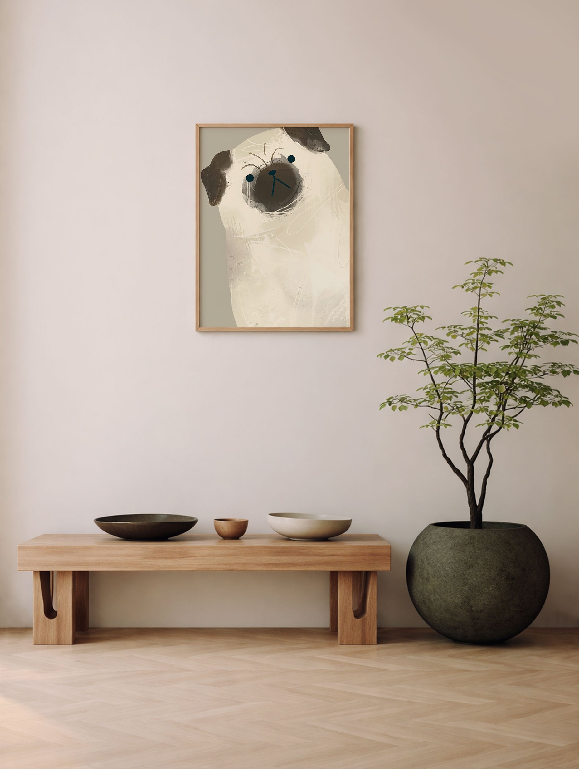 Pug Dog Animal Art Print Mockup