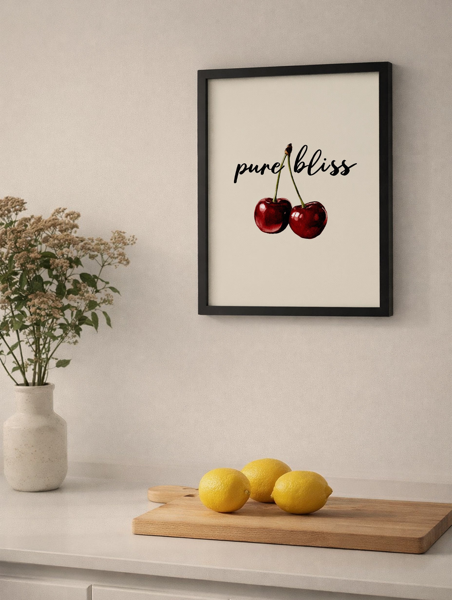 Pure Bliss Minimalist Fruit Artwork Mockup