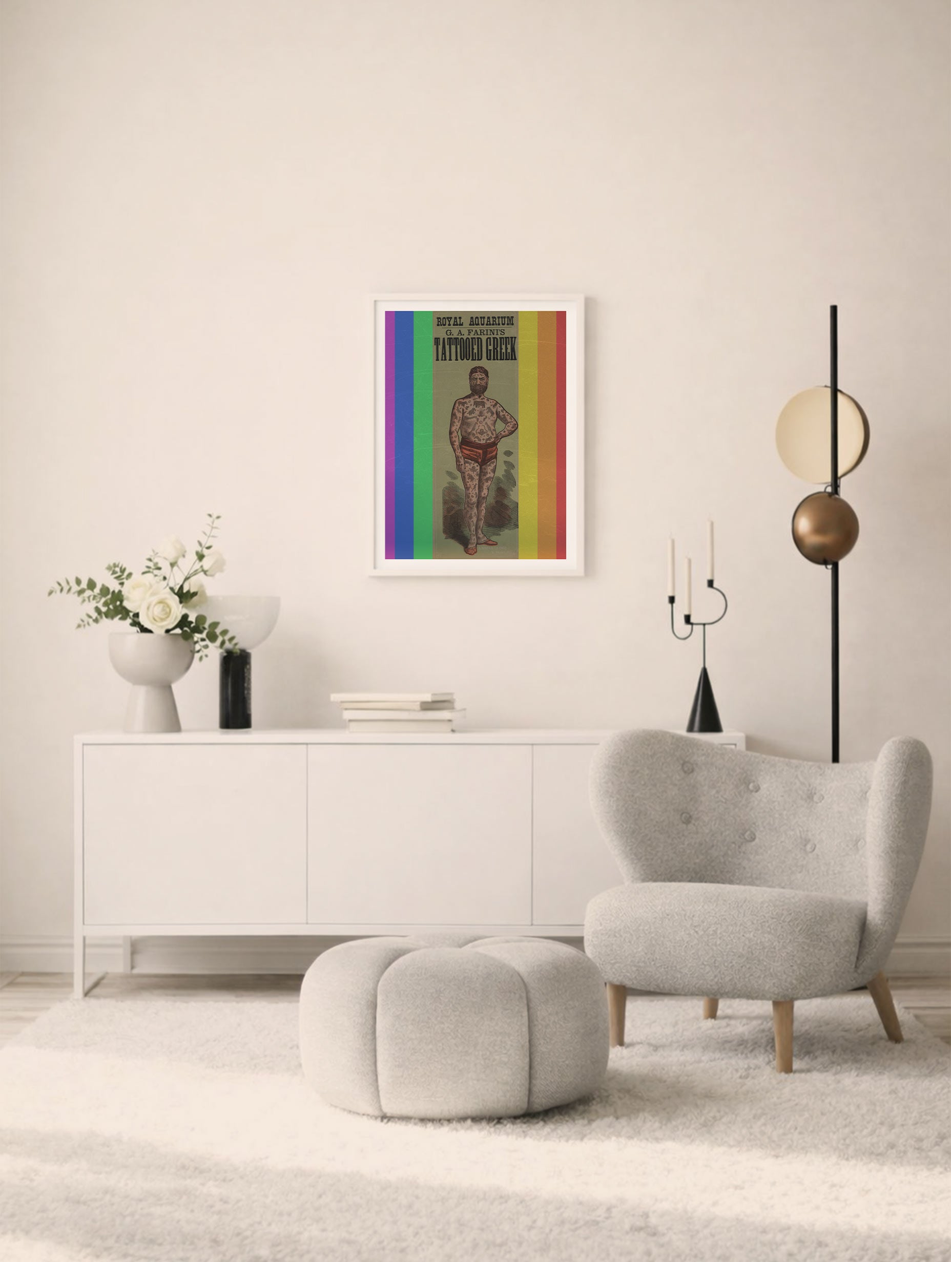 Royal Aquarium Ga Farinis Tattooed Greek Vintage Art Print Mockup