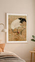Sarus Crane in Rice Field G.A. Audsley Art Print Mockup