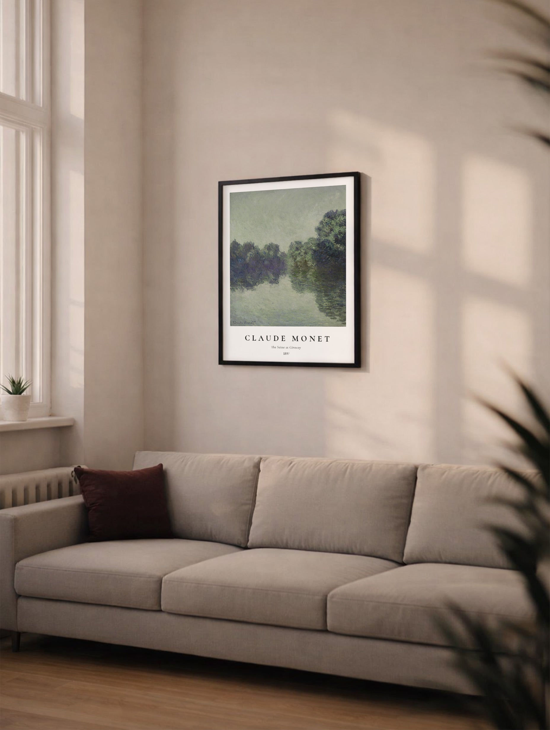 The Seine at Giverny Claude Monet Art Print Mockup