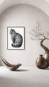 Sitting Cat Jean Bernard Art Print Mockup 
