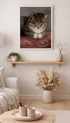 Sleeping Tabby Cat Animal Art Mockup