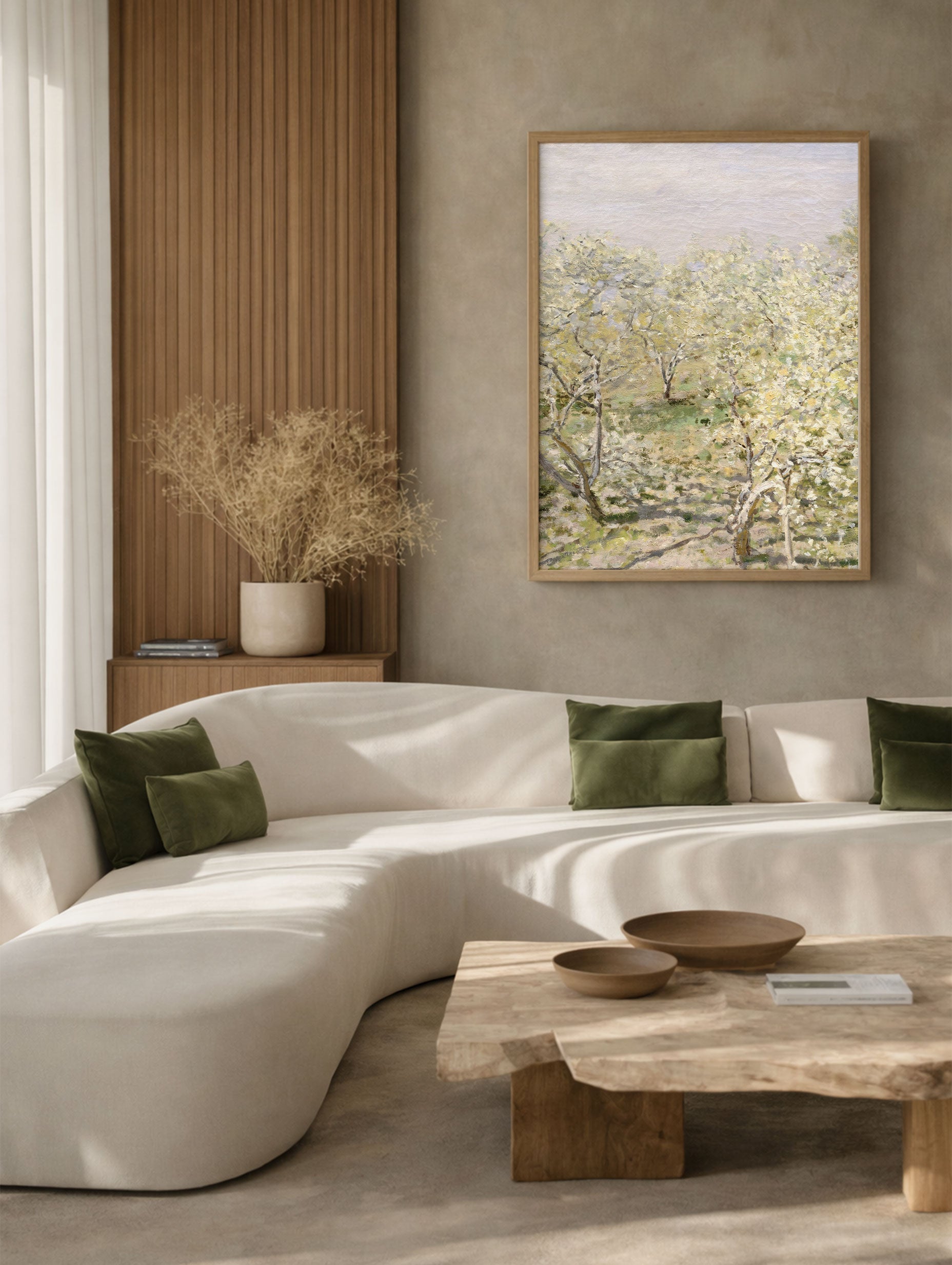 Spring (Fruit Trees in Bloom) Claude Monet Art Print Mockup