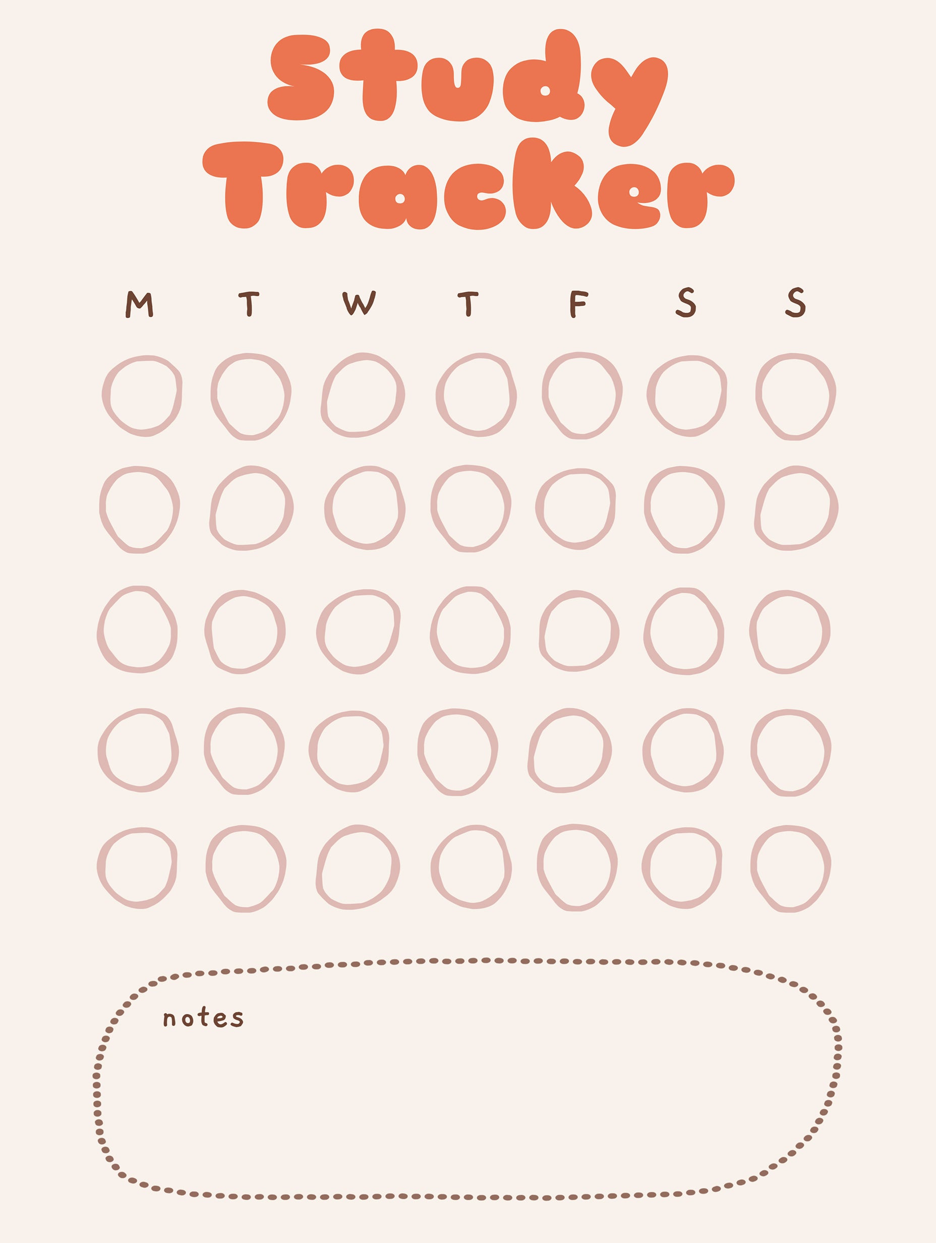 Study Tracker Poster No. 1