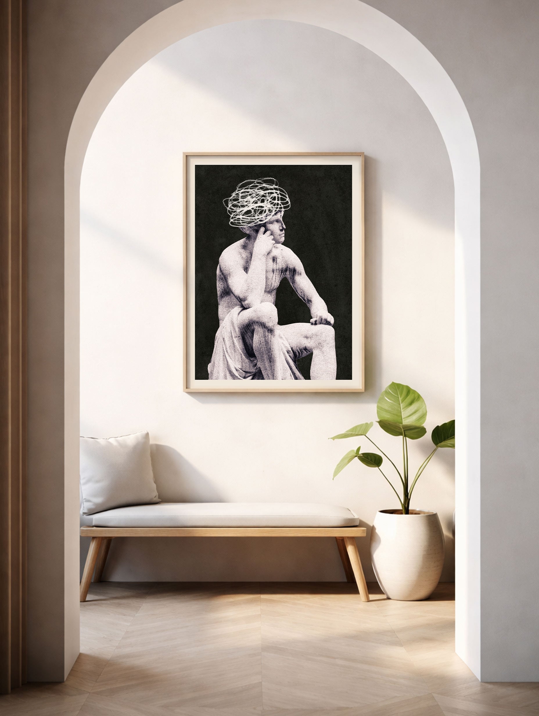 The Thinker Auguste Rodin Art Print Mockup