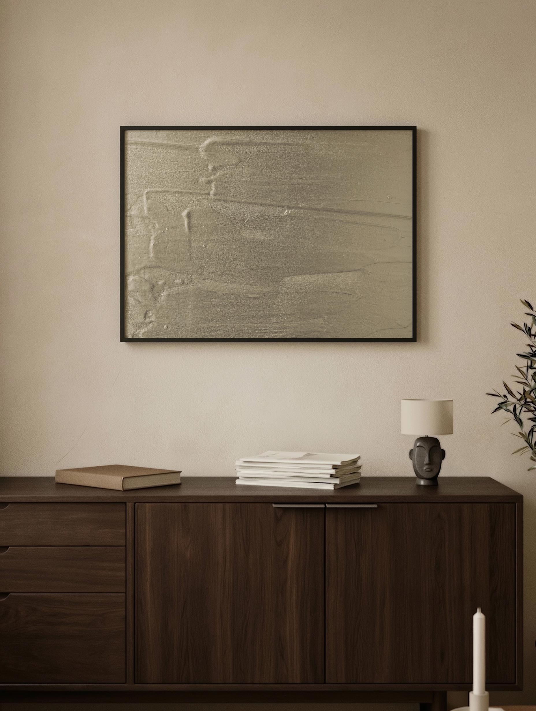 Titanium Buff Gesso Texture Poster Mockup