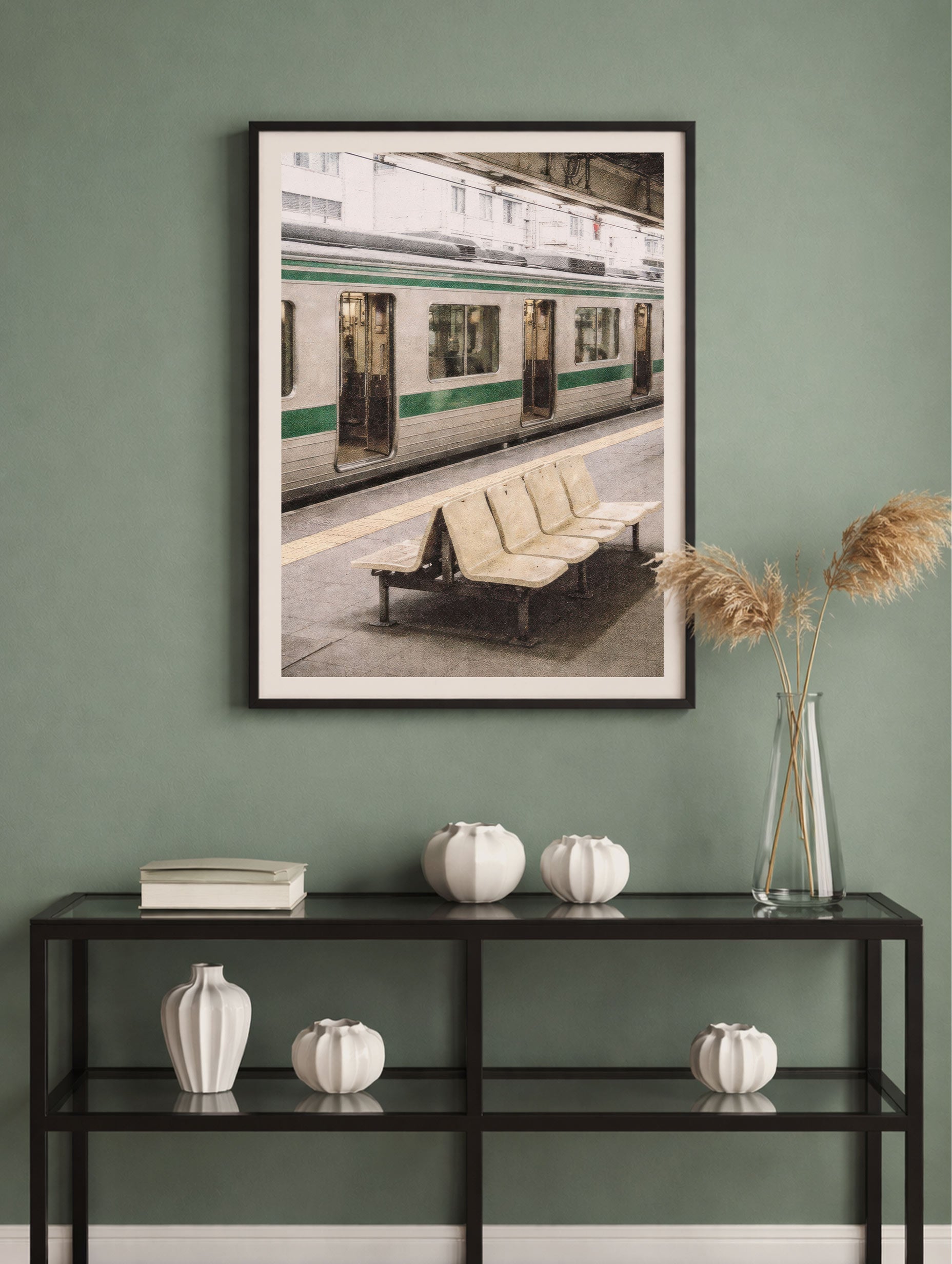 Tokyo Railway Platform Vintage Poster Mockup