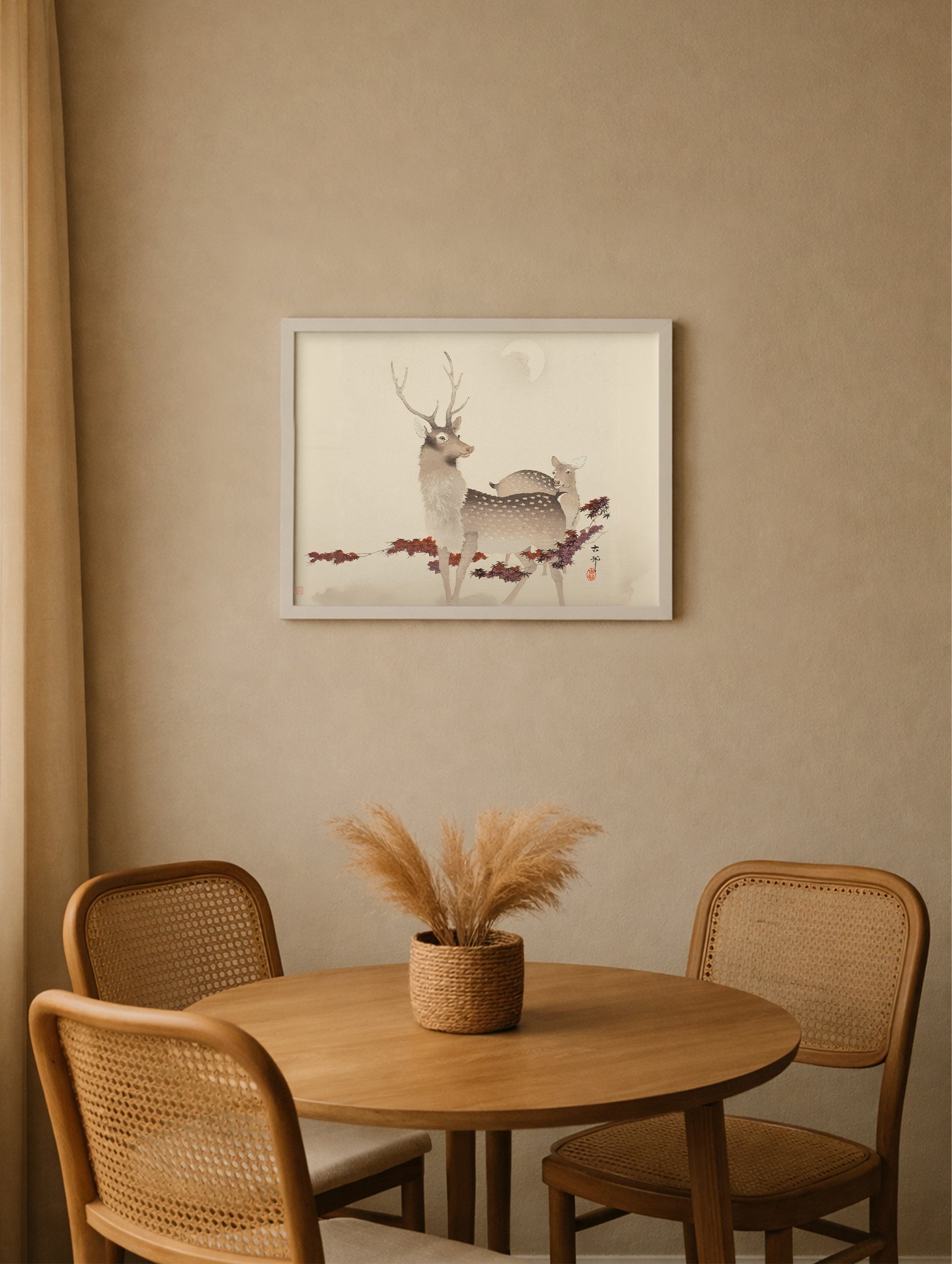 Two Deer Ohara Koson Art Print - Japanese Poster Mockup