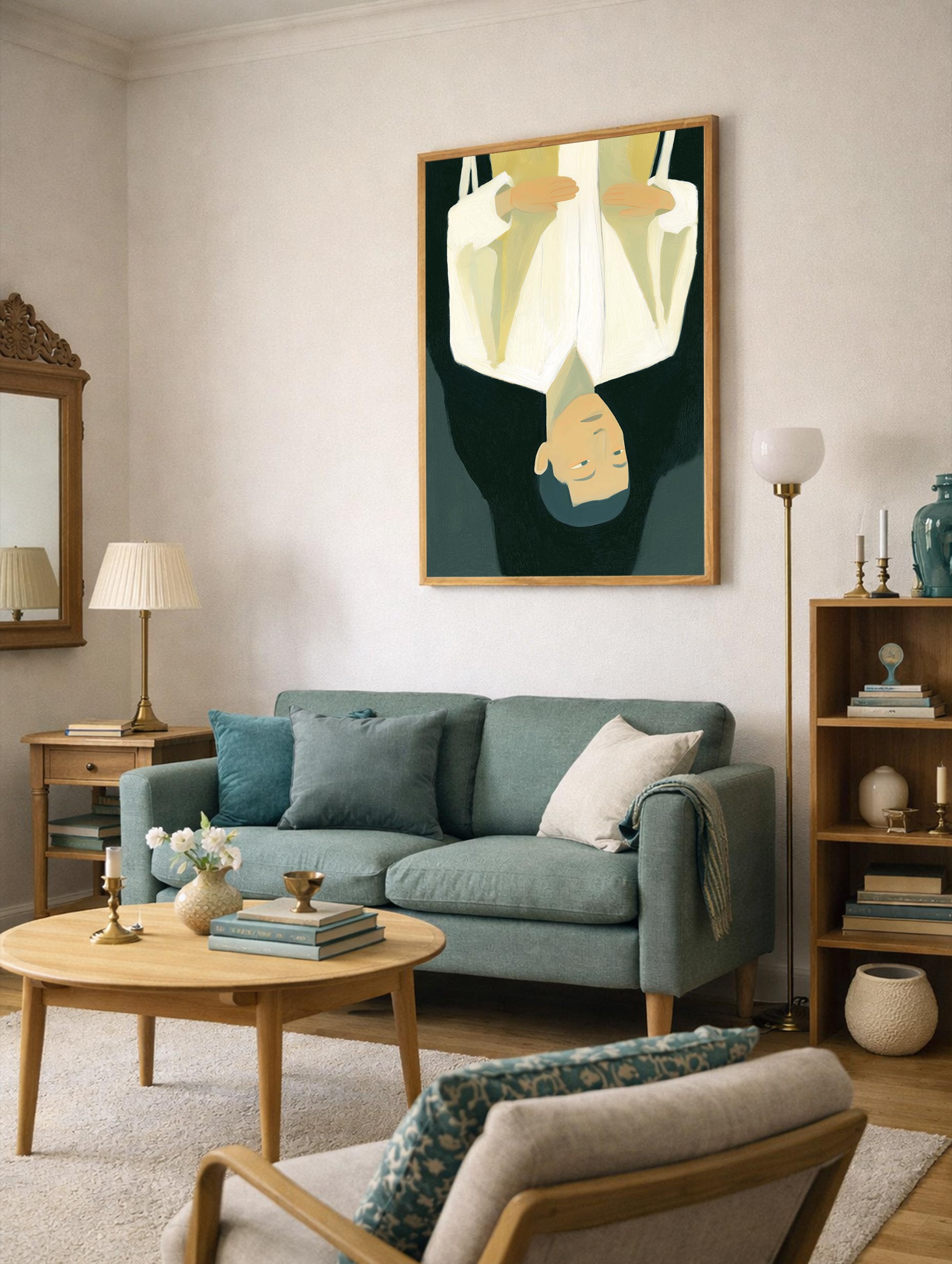 Upside-Down Portrait Poster Mockup