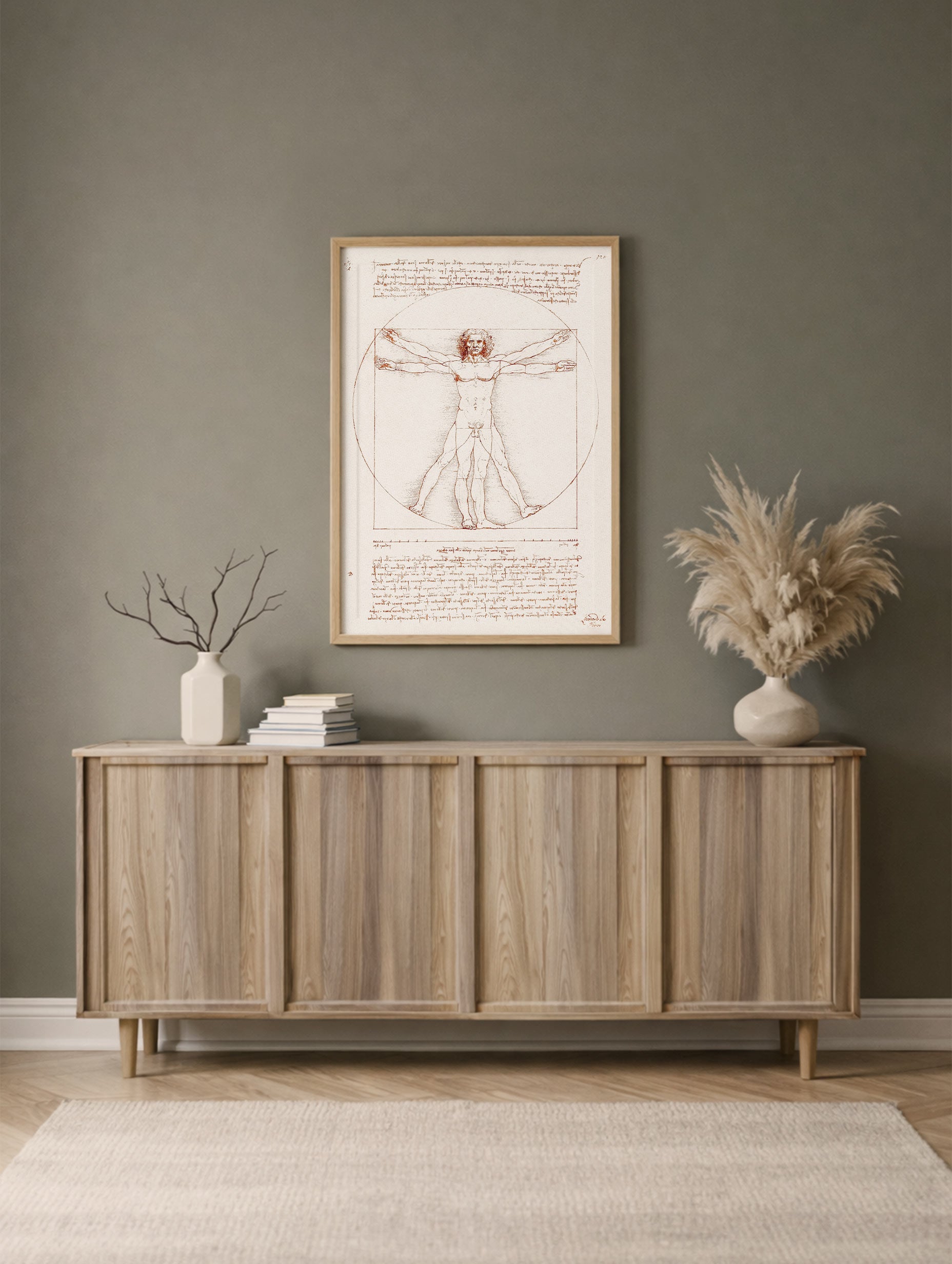 Vitruvian Man Leonardo Da Vinci Art Print Mockup