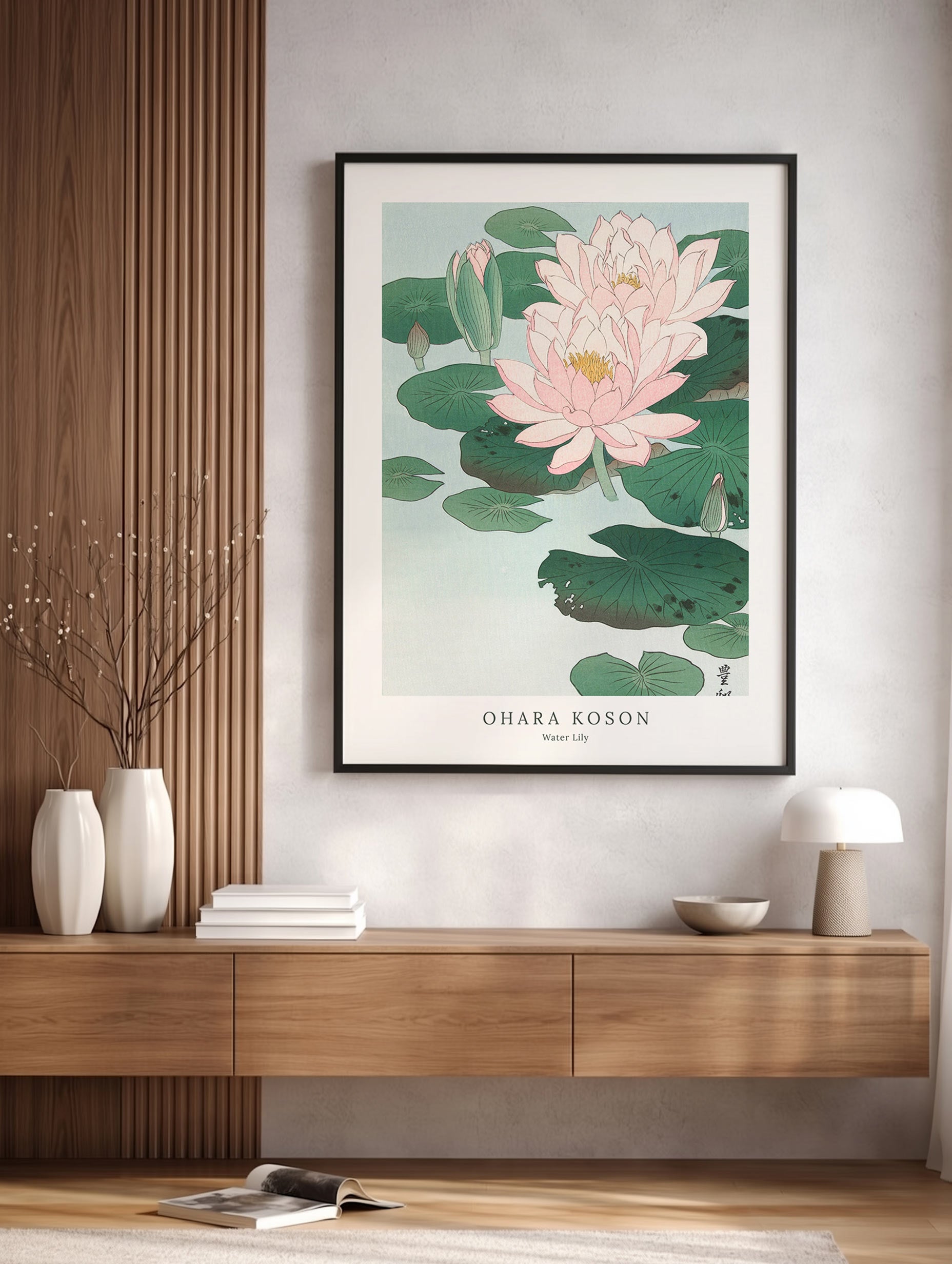 Water Lily - Ohara Koson Mockup