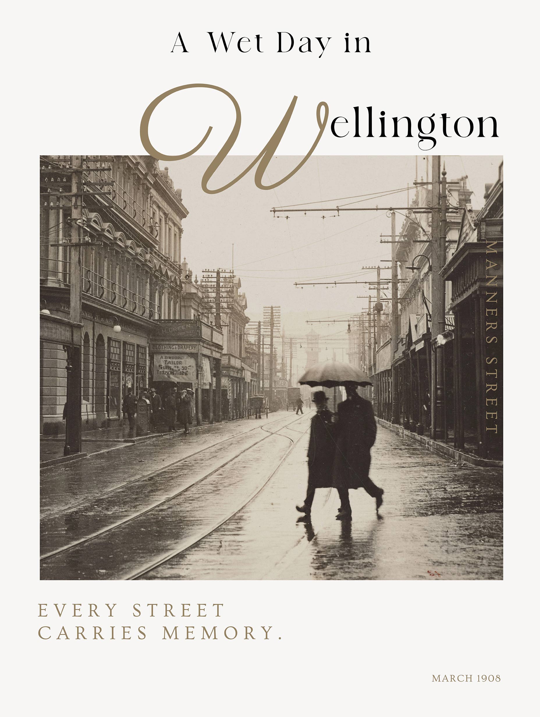 A Wet Day in Wellington Vintage Poster